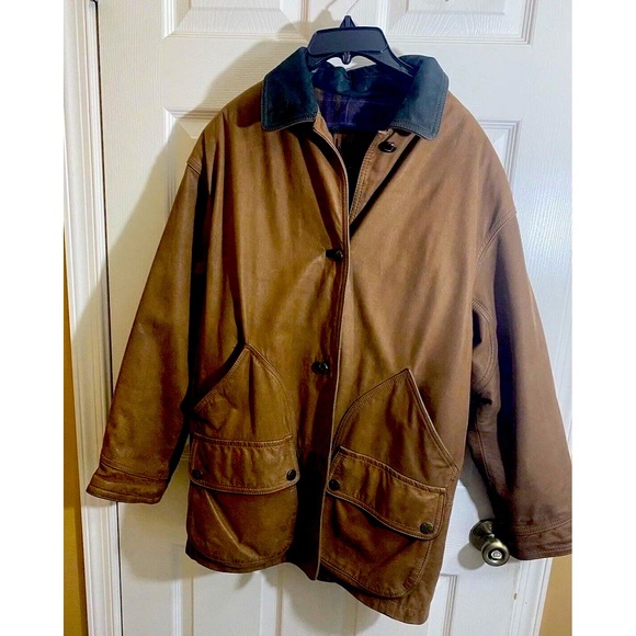 Winlit Other - Genuine Leather Vintage Winlit Blanket Lined Coat With Pockets/button Up Size M
